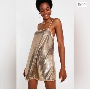 Free People Time To Shine Sequin Slip Dress S